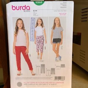 GIRLS PANTS, BURDA Sewing Pattern Size 6 - 13